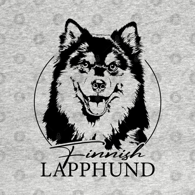 Funny Proud Finnish Lapphund dog portrait by wilsigns